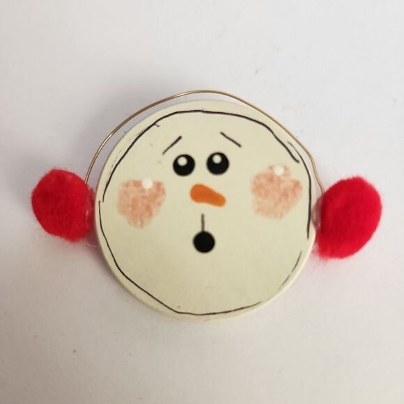 Homemade Set of 2 Christmas Snowman and a Wreath Brooches - Picture 6 of 7